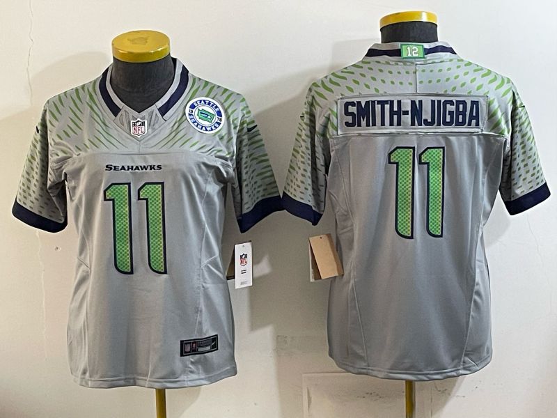 Youth Seattle Seahawks #11 Smith-Njigba Grey 5th generations 2026 Nike Limited NFL Jersey style 03